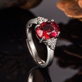 European and American simple microinlaid zircon platinumplated ruby ring amethyst ringpicture12